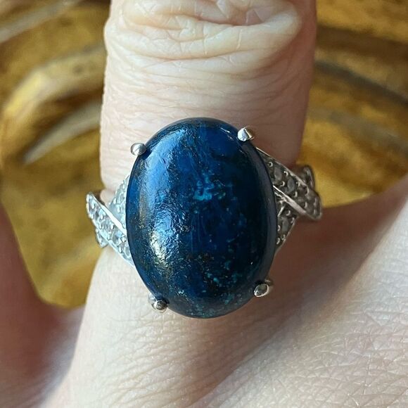 Natural Shadowkite Sterling Silver Ring Size 6 - Picture 8 of 9